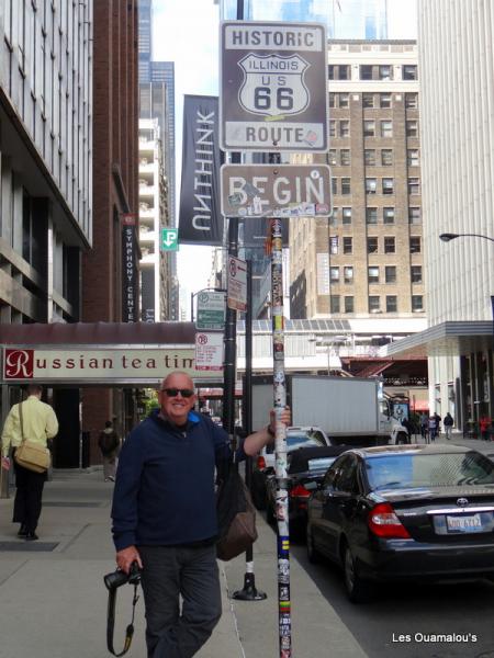 Début de la route 66 à Chicago